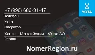 Кто звонил с 9966863147 - регион и оператор